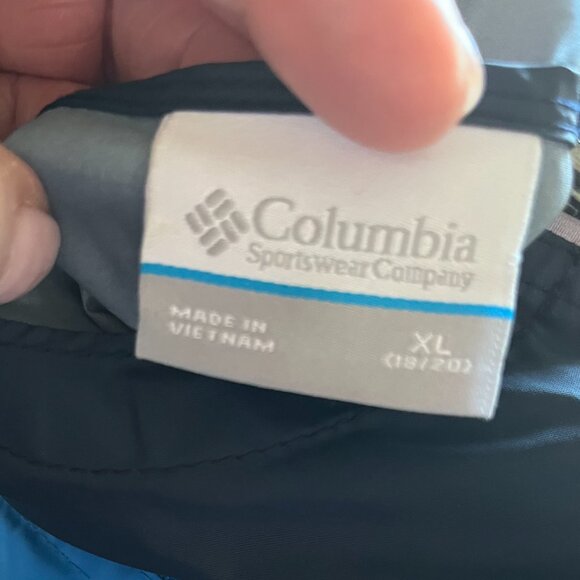 Columbia Sportwear Boys XL  Blue Zip-up Hooded Windbreaker Jacket - Picture 4 of 8